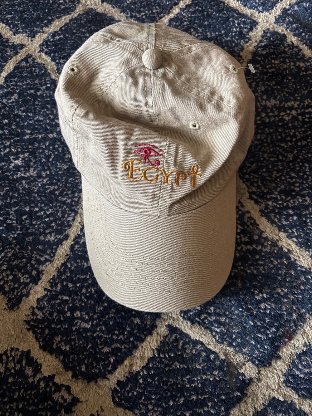 Beige Egypt Embroidered Baseball Cap